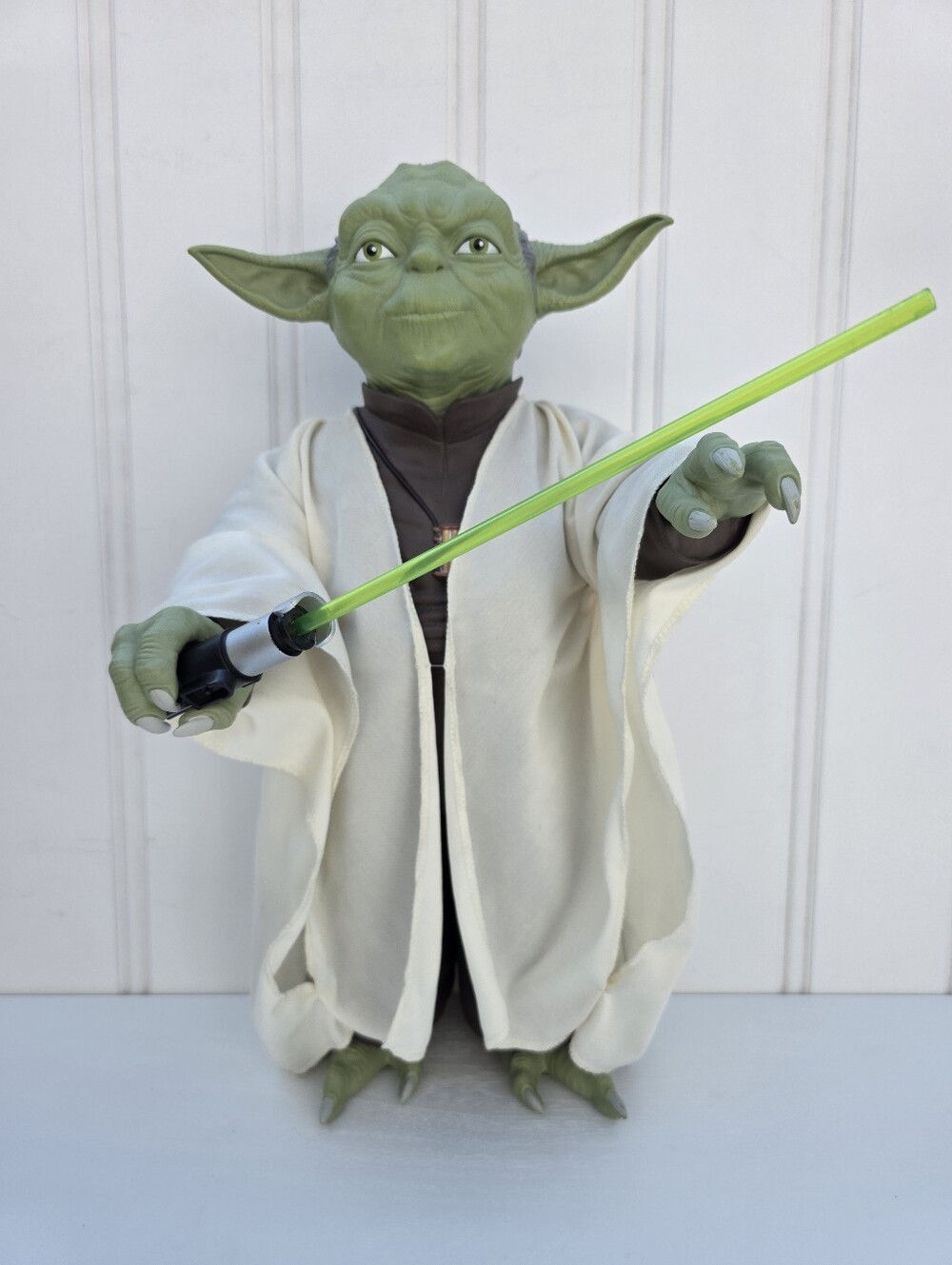 Yoda Action Figure Star Wars The Force Awakens Light Saber 18"
